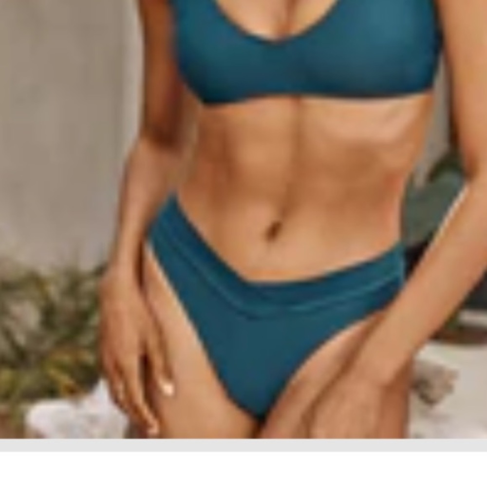 summersalt One-Shoulder Bikini Set in Teal and Emerald - Picture 3 of 4